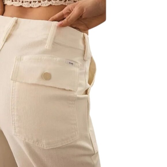 MOTHER The Patch Pocket Private Ankle Fray Jeans CREAM PUFF SZ. 25" NWT - Picture 4 of 6